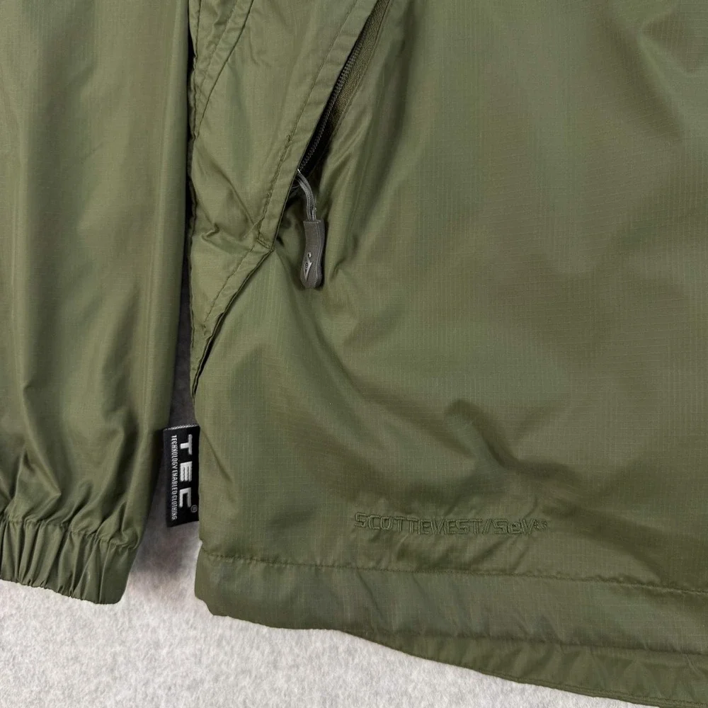 SCOTTeVEST Jacket Mens Large Green TEC Travel Windbreaker Full Zip Lightweight